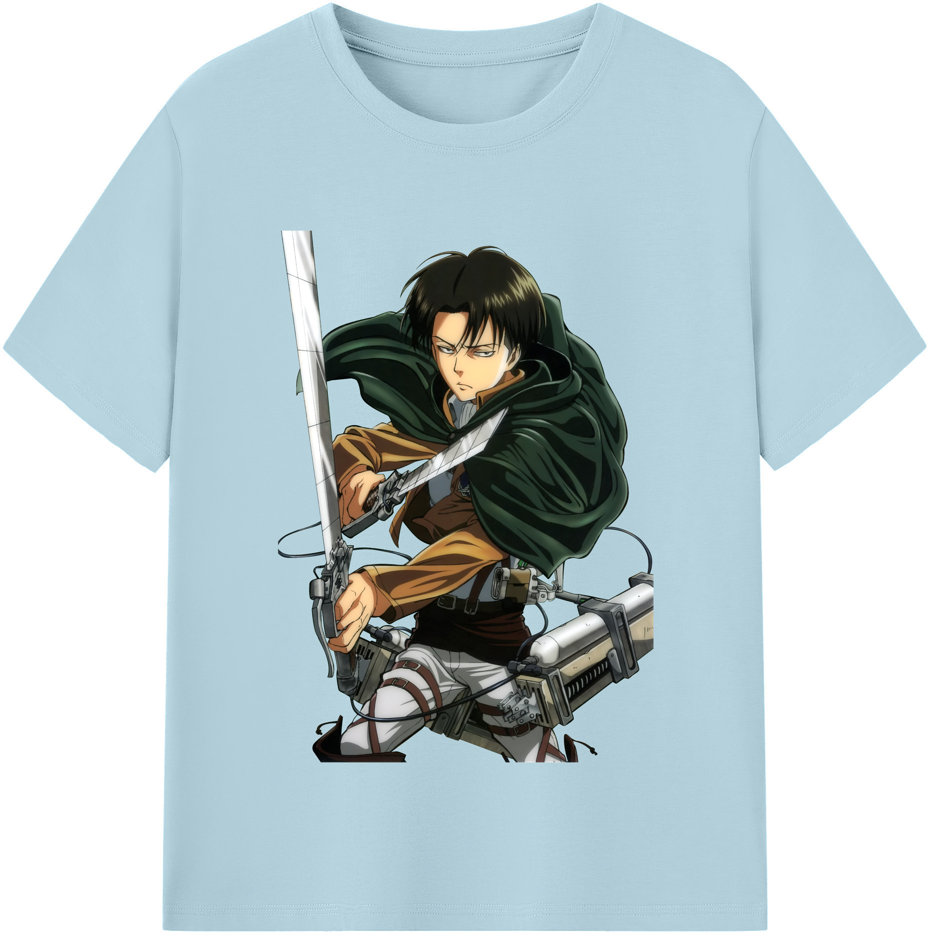 （画像用） 進撃の巨人 リヴァイ·アッカーマン Attack on Titan Levi Ackerman 綿100％半袖Tシャツ（フロントプリント）